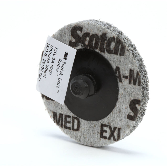 Scotch-Brite Roloc EXL Unitized Wheel, XL-UR, 2S Fine, TR, 3 in