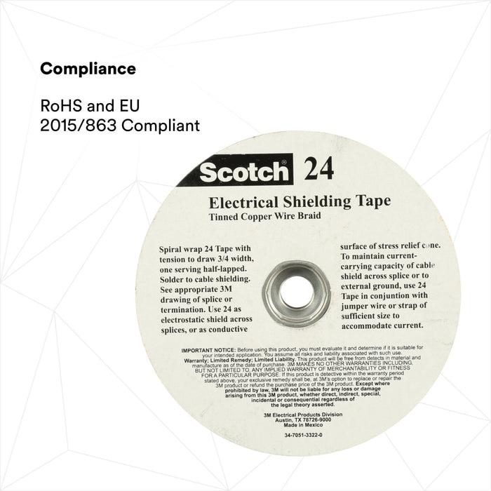 Scotch® Electrical Shielding Tape 24, 1 in x 100 ft (25 mm x 30,5 m)
