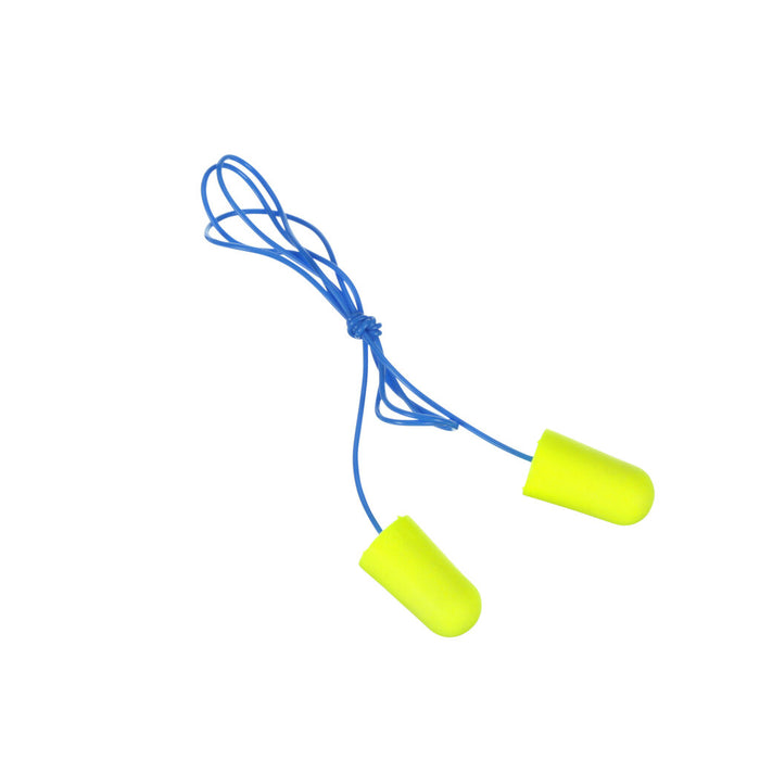 3M E-A-Rsoft Yellow Neons Earplugs 311-1251, Corded, Poly Bag, LargeSize