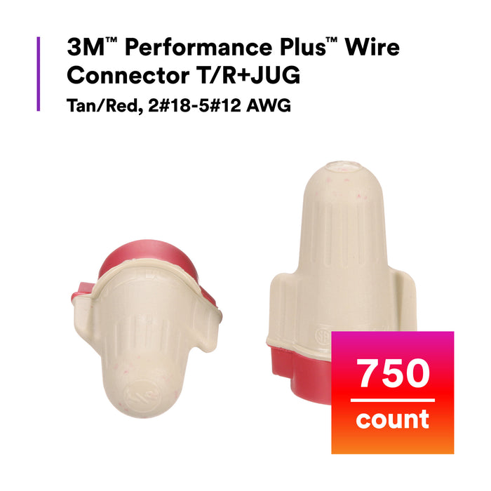 3M Performance Plus Wire Connector T/R+JUG, 750 per Jug, smooth