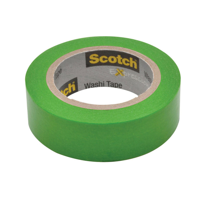 Scotch® Expressions Washi Tape C314-GRN, .59 in x 393 in (15 mm x 10 m)Green