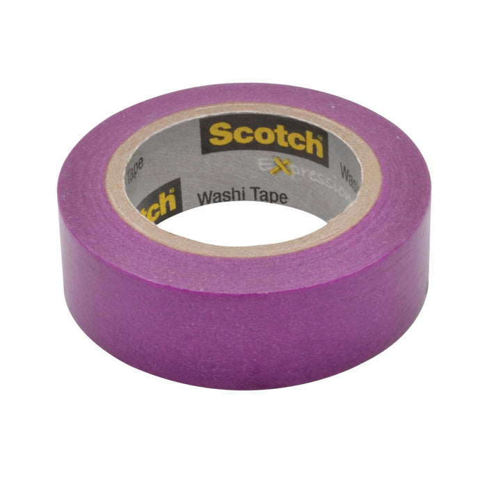 Scotch® Expressions Washi Tape C314-PUR, .59 in x 393 in (15 mm x 10 m)Purple