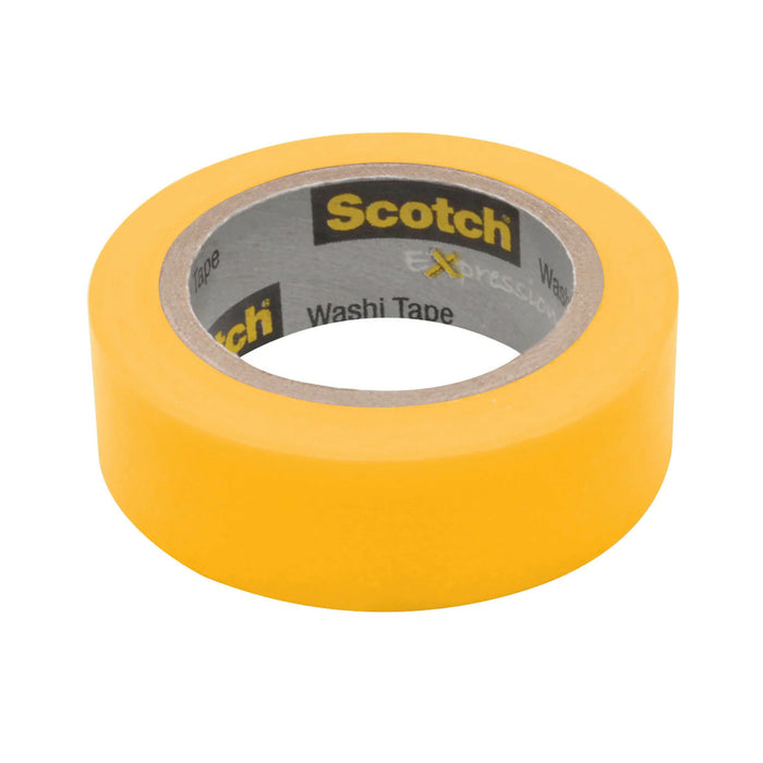 Scotch® Expressions Washi Tape C314-YEL, .59 in x 393 in (15 mm x 10 m)Yellow