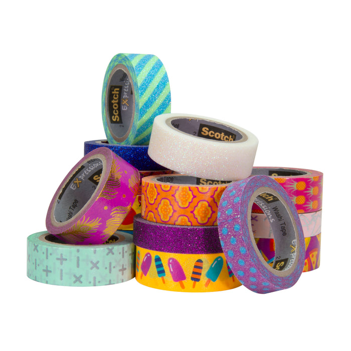 Scotch® Expressions Washi Tape C314-YEL, .59 in x 393 in (15 mm x 10 m)Yellow