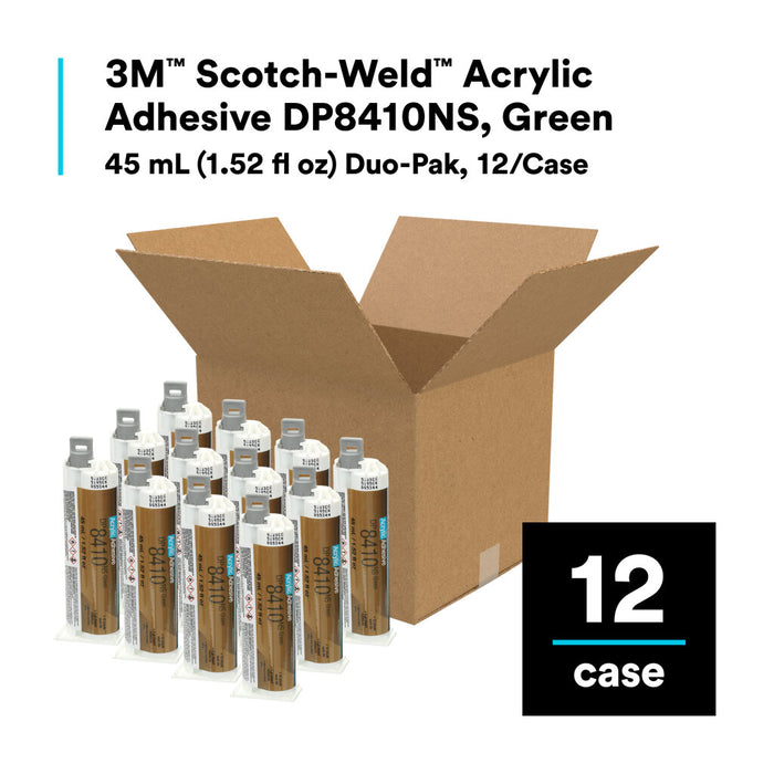 3M Scotch-Weld Acrylic Adhesive DP8410NS, Green, 45 mL Duo-Pak