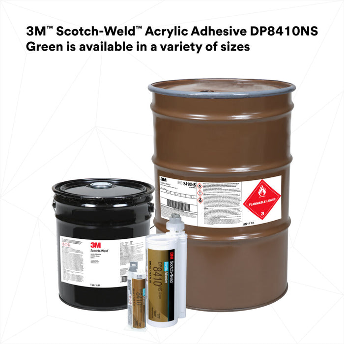 3M Scotch-Weld Acrylic Adhesive DP8410NS, Green, 45 mL Duo-Pak