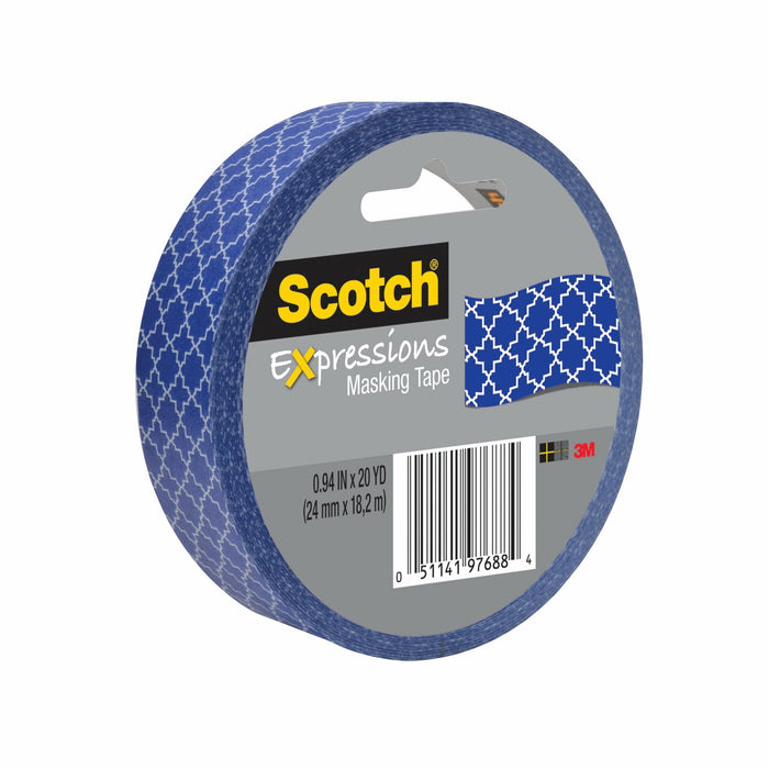 Scotch® Expressions Masking Tape, 3437-P9, .94 in x 20 yd (24 mm x 18