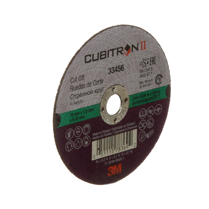 3M Cubitron II Cut-Off Wheel, 33456, 75 mm x 1 mm x 9.53 mm