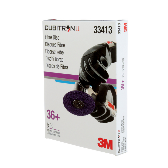 3M Cubitron II Abrasive Fibre Disc, 33413, 5 in x 7/8 in (125mm x
22mm), 36+
