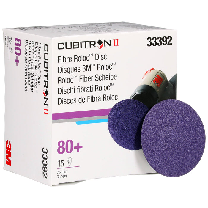 3M Cubitron II Roloc Fibre Disc 786C, 33392, 3 in (75 mm), 80+