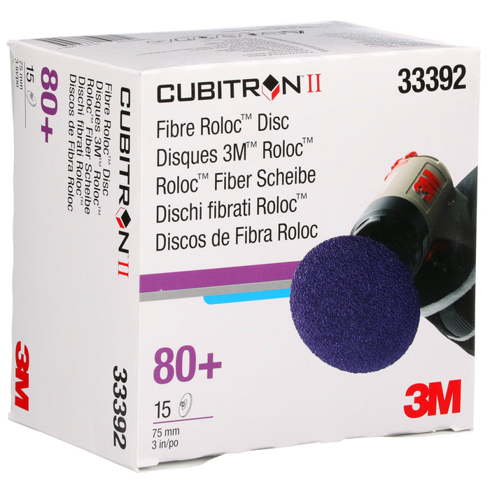 3M Cubitron II Roloc Fibre Disc 786C, 33392, 3 in (75 mm), 80+
