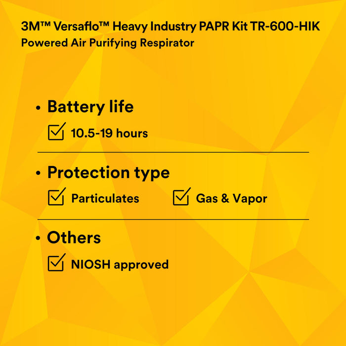3M Versaflo Heavy Industry PAPR Kit TR-600-HIK