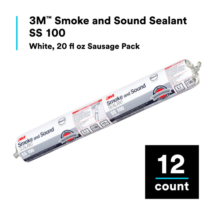 3M Smoke and Sound Sealant SS 100, White, 20 fl oz Sausage Pack