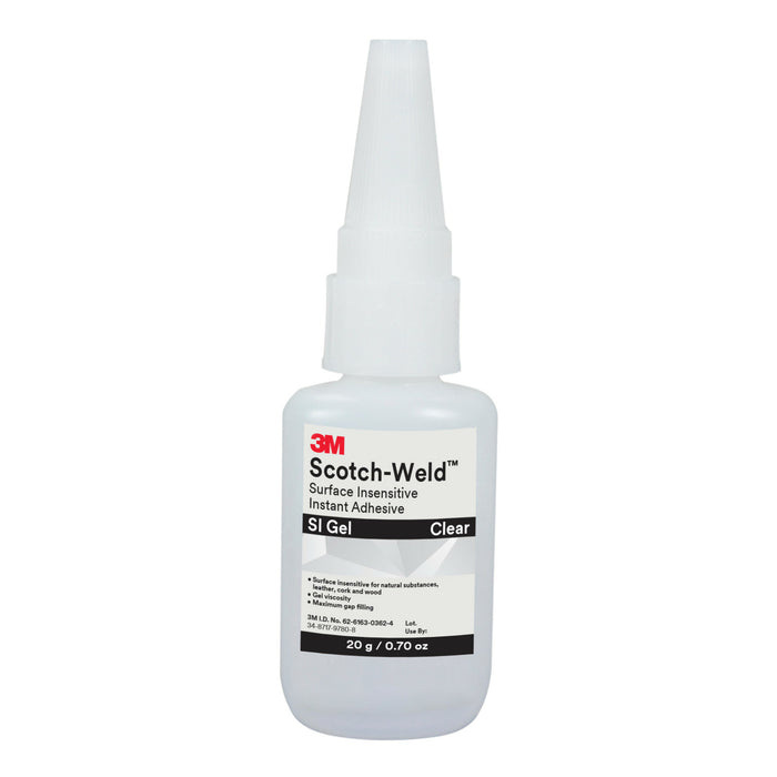 3M Scotch-Weld Surface Insensitive Instant Adhesive SI Gel, Clear, 20Gram