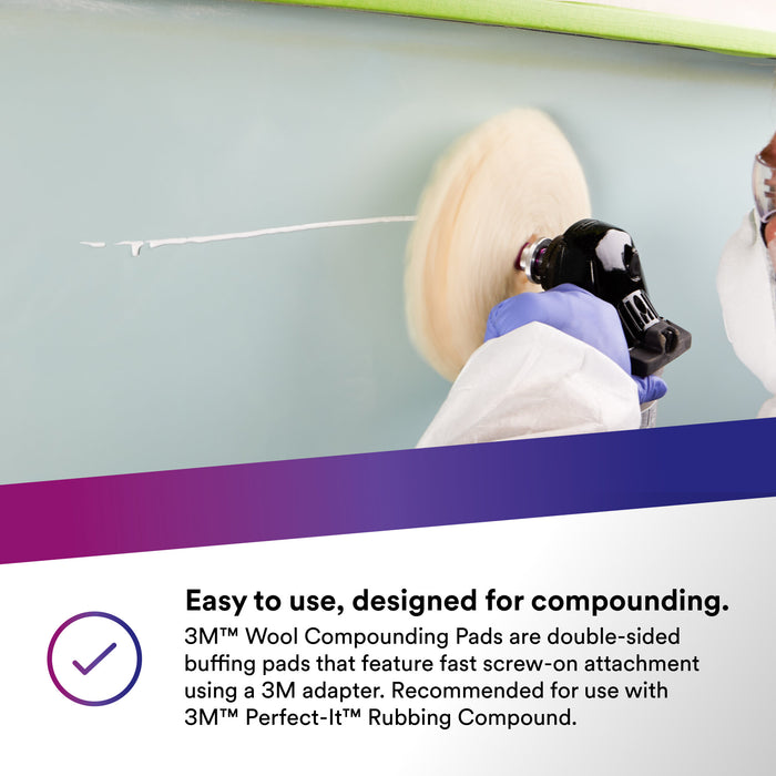 3M Wool Compounding Pad, 33280, 9 in, Double Sided