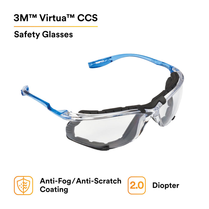 3M Virtua CCS Protective Eyewear with Foam Gasket