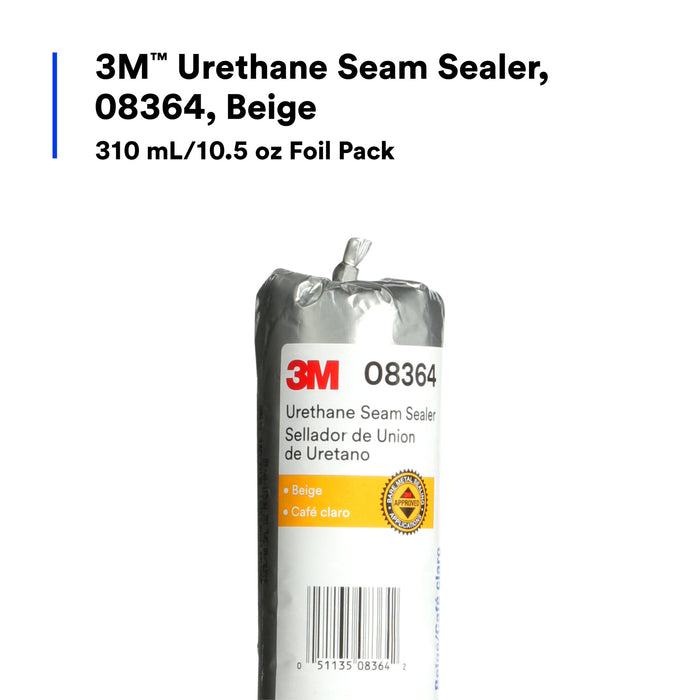 3M Urethane Seam Sealer, 08364, Beige, 310 mL Foil Pack