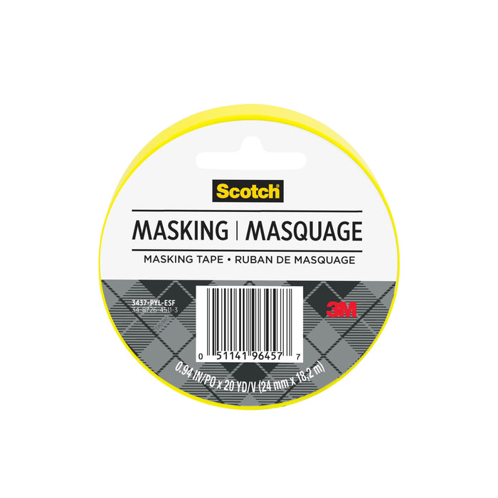 Scotch® Expressions Masking Tape, 3437-PYL-ESF, Primary Yellow