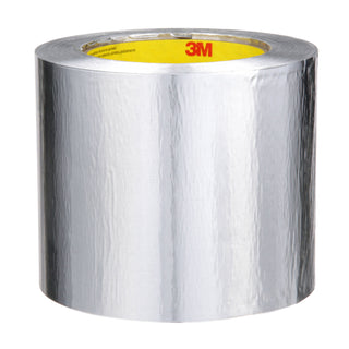 3M Aluminum Foil Tape 425, Silver, 4 in x 60 yd, 4.6 mil, 2 rolls percase