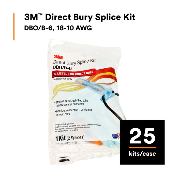 3M Direct Bury Splice Kit DBO/B-6, 18-10 AWG