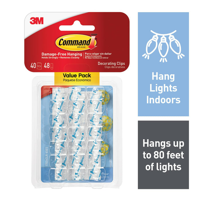 Command Clear Decorating Clips Value Pack 17026CLR-40ES
