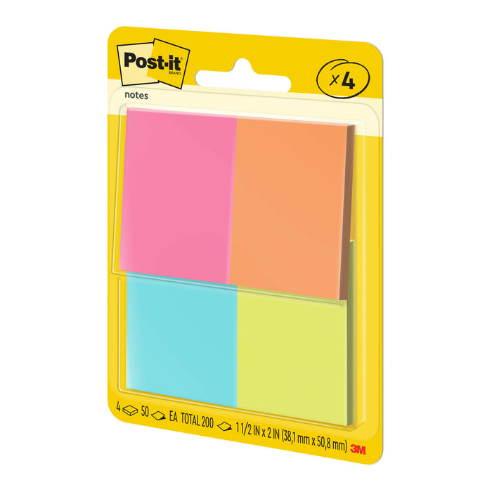 Post-it® Notes 653-4AF, 1 3/8 in x 1 7/8 in (34.9 mm x 47.6 mm)