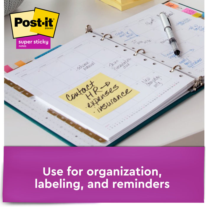 Post-it® Super Sticky Notes 654-24SSCP, 3 in x 3 in (76.2 mm x 76.2 mm)Canary