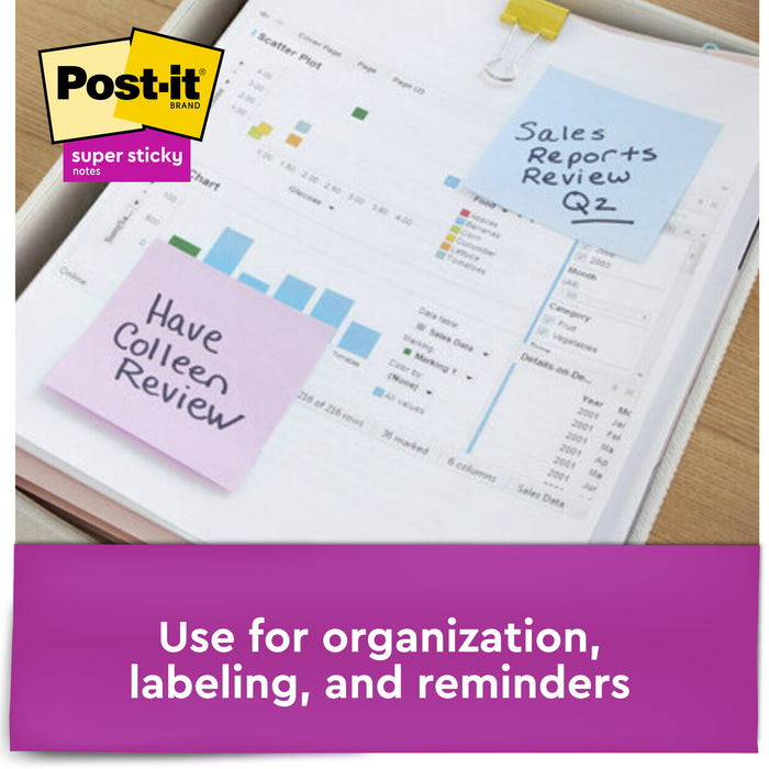 Post-it® Super Sticky Recycled Notes 654-24NH-CP, 3 in x 3 in (76 mm x 76 mm)