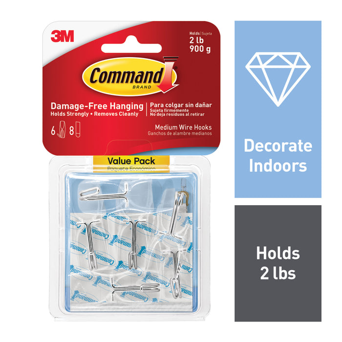 Command Medium Clear Wire Toggle Hook Value Pack 17065CLR-VP