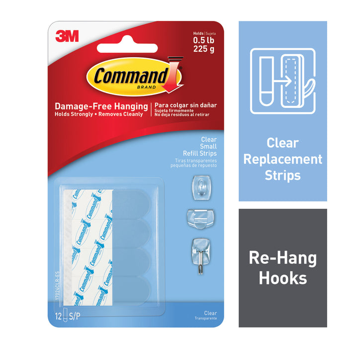 Command Clear Small Refill Strips 17024CLR-ES