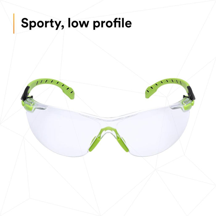 3M Solus 1000-Series Safety Glasses S1201SGAF, Green/Black