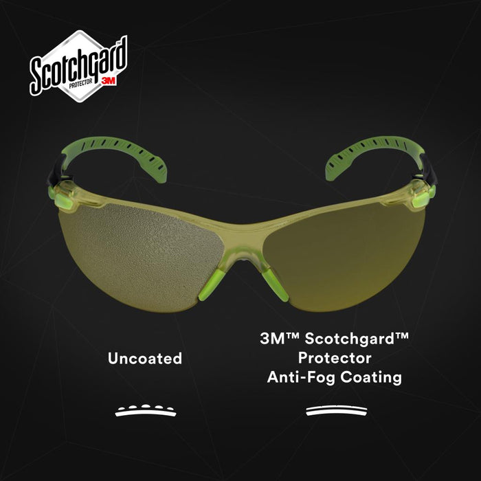 3M Solus 1000-Series Safety Glasses S1203SGAF, Green/Black