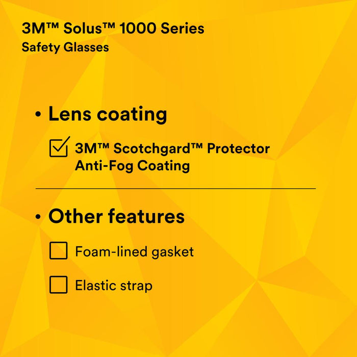 3M Solus 1000-Series Safety Glasses S1203SGAF, Green/Black