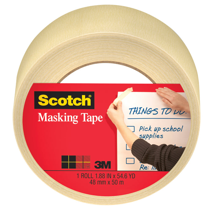 Scotch® Masking Tape 3439, 1.88 in x 54.6 yd (48 mm x 50 m), 24 rolls/case.