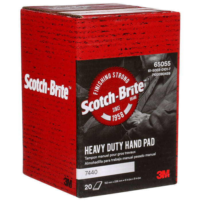 Scotch-Brite Heavy Duty Hand Pad 7440, HP-HP, A/O Medium, Tan, 6 in x 9 in