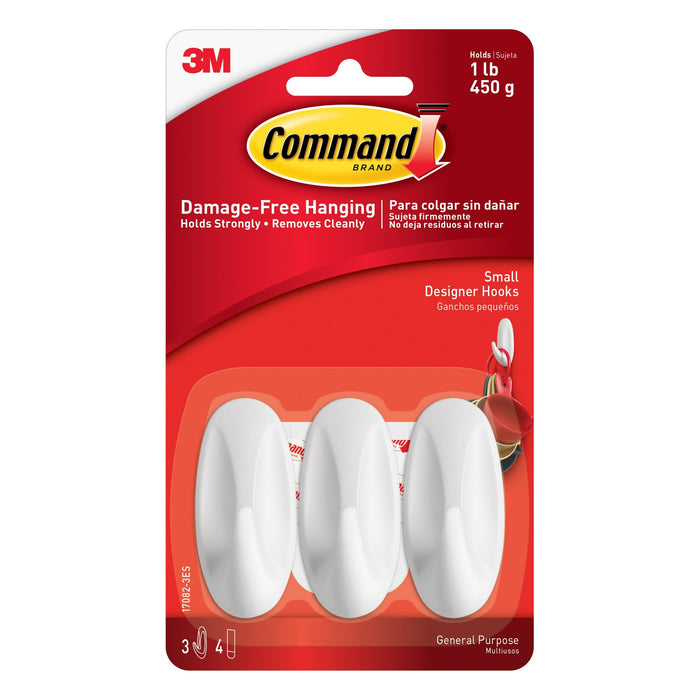 Command Small Designer Hooks, 3 pack 17082-3ES
