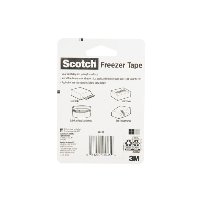 Scotch® Freezer Tape 178, 3/4 in x 1000 in (19 mm x 25,4 mm)