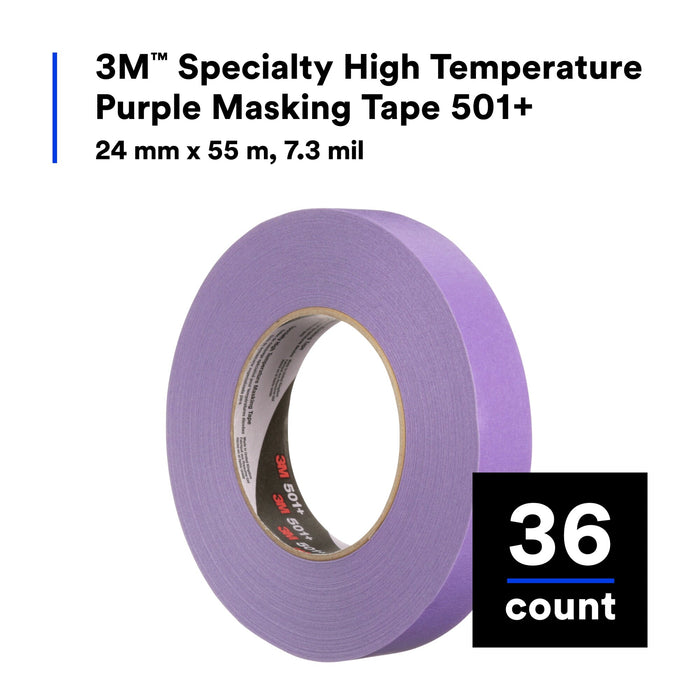 "3M Specialty High Temperature Masking Tape 501+, Purple, 24 mm x 55m, 6.0 mil