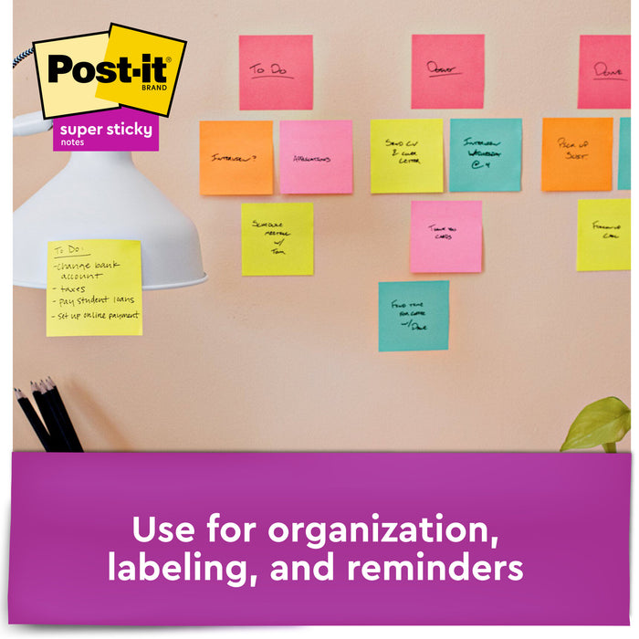 Post-it® Notes 654-15SSMULTI2, 3 in x 3 in (76 mm x 76 mm)