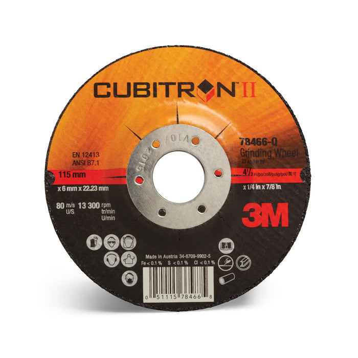 3M Cubitron II Depressed Center Grinding Wheel, 78466, 36, T27