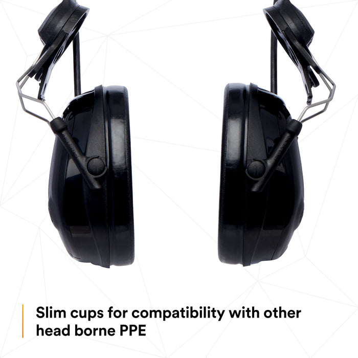 3M PELTOR ProTac III MT13H220P3E, Slim Headset, Black, Helmet Attached