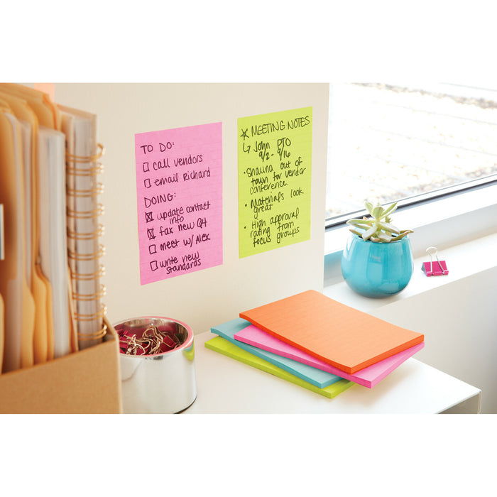 Post-it® Super Sticky Notes 4621-4SSMIA, 4 in x 6 in (101 mm x 152 mm)