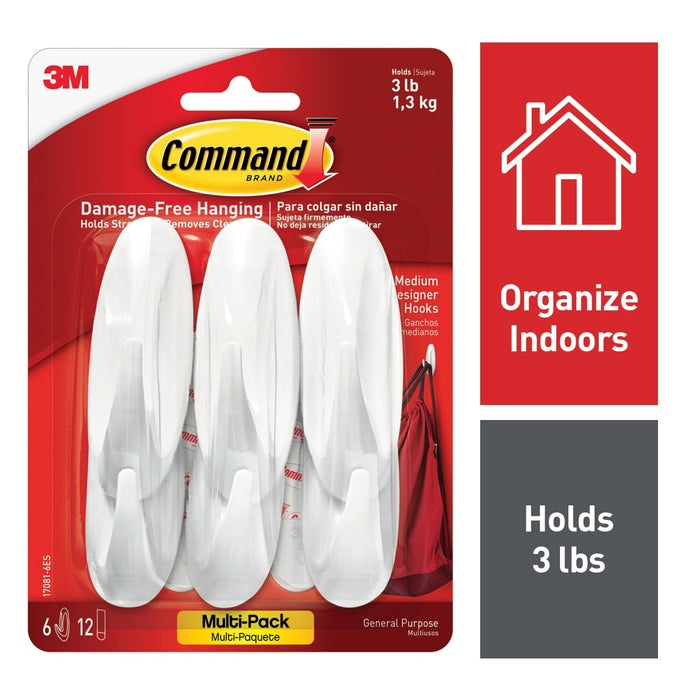 Command Medium Designer Hooks Multi-Pack 17081-6ES