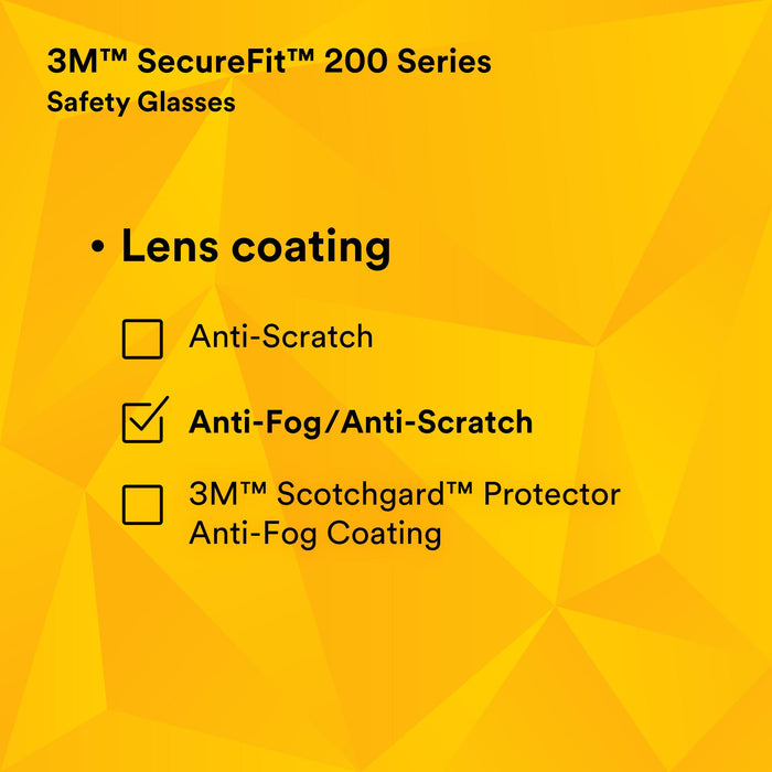 3M SecureFit Protective Eyewear SF202AFP, Gray Lens