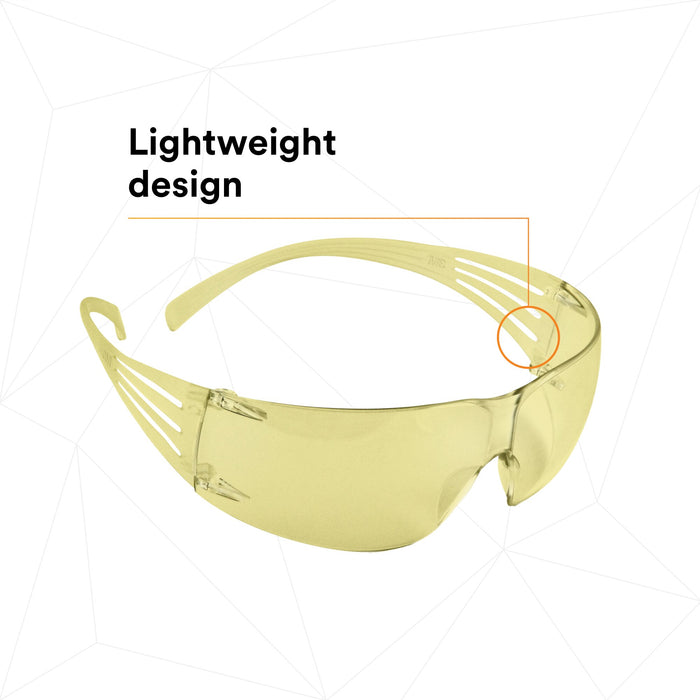 3M SecureFit Protective Eyewear SF203AFP, Amber Lens