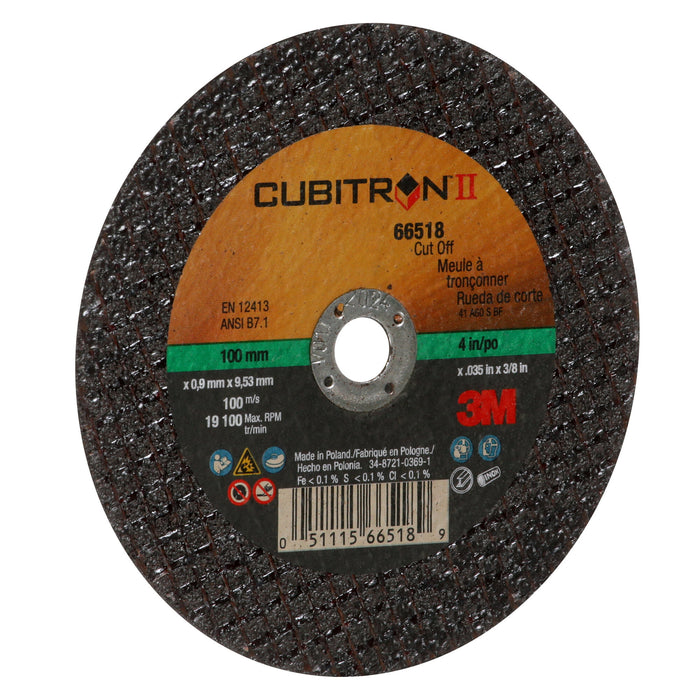 3M Cubitron II Cut-Off Wheel, 66518, 60, Type 1, 4 in x 0.035 in x 3/8 in