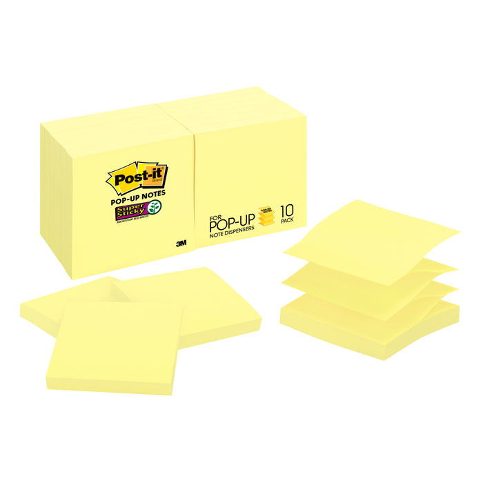 Post-it® Super Sticky Dispenser Pop-up Notes R330-10SSCY, Canary Yellow