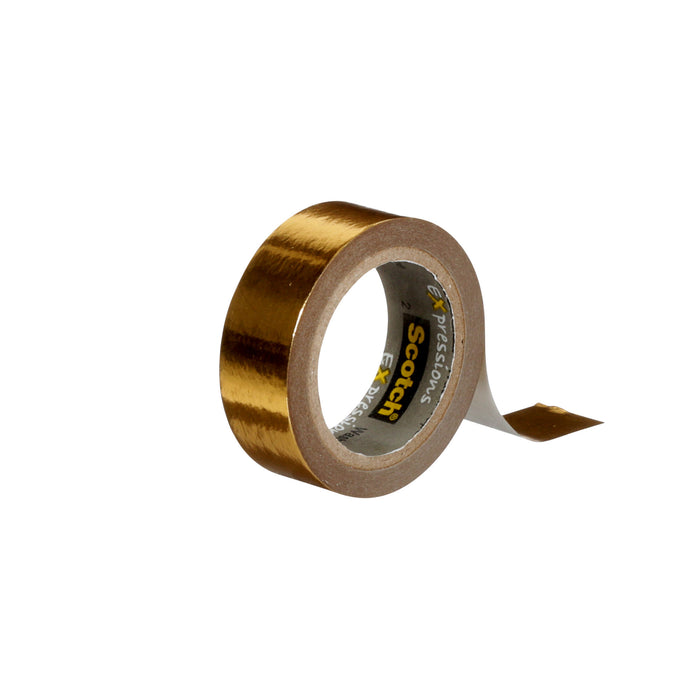 Scotch® Expressions Washi Tape C614-GLD, .59 in x 275 in (15 mm x 7 m)Gold Foil