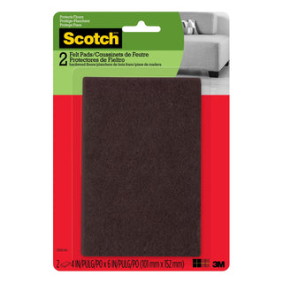 Scotch) Rectangle Felt Pads SP820-NA, Brown, 4 in x 6 in
