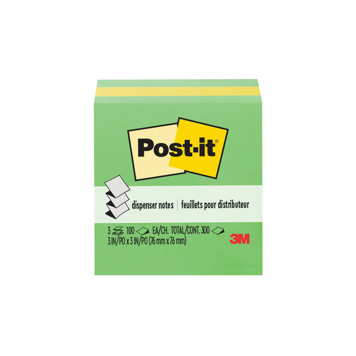 Post-it® Dispenser Pop-up Notes 3301-3AU-FF, 3 in x 3 in (76 mm x 76 mm)